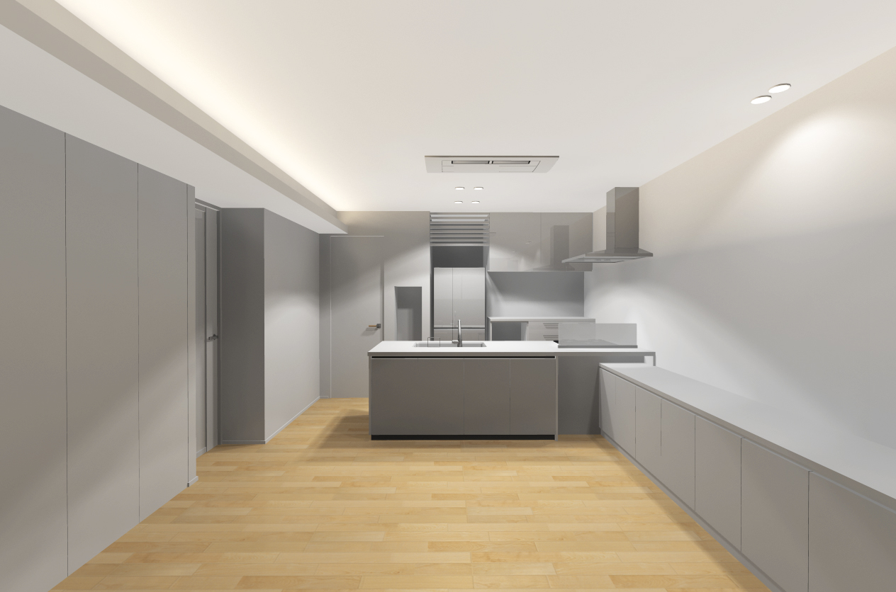 明るく開放的なキッチンへ　リフォームプラン提案時 イメージ3Dパース